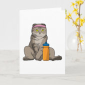 Cat Fitness Drinking Mug Karte (Gelbe Blume)