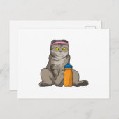Cat Fitness Drinking Mug Postkarte (Vorne/Hinten)