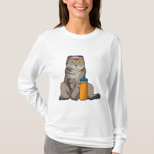 Cat Fitness Drinking Mug T-Shirt (Vorderseite)