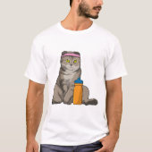 Cat Fitness Drinking Mug T-Shirt (Vorderseite)