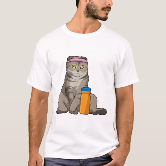 Cat Fitness Drinking Mug T-Shirt (Vorderseite)