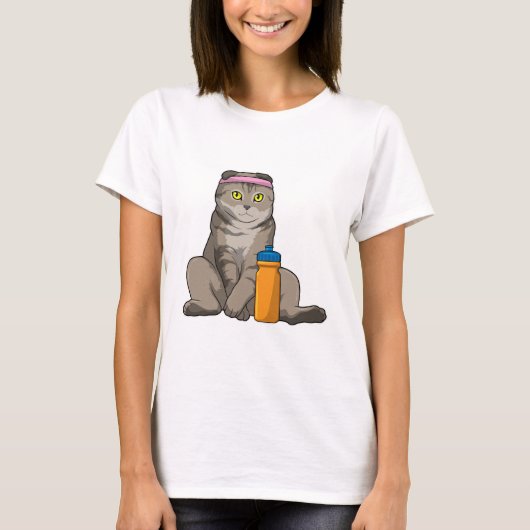 Cat Fitness Drinking Mug T-Shirt (Vorderseite)