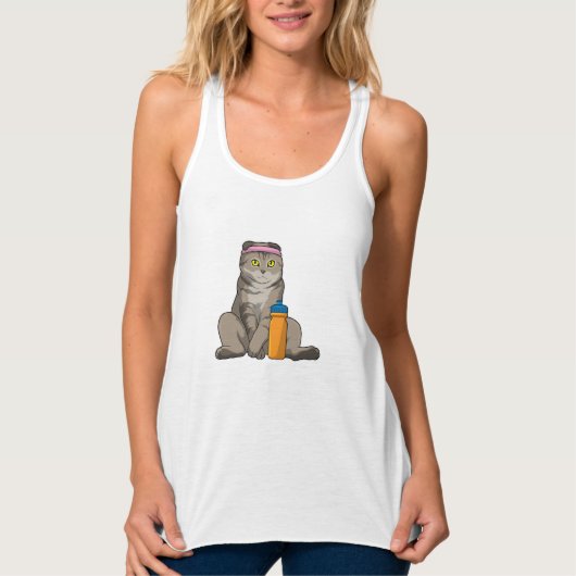 Cat Fitness Drinking Mug Tank Top (Vorderseite)