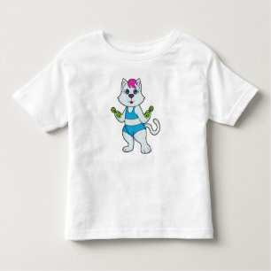 Cat Fitness Dumbell Kleinkind T-shirt