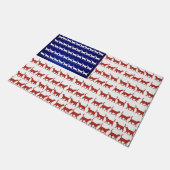 Cat Flag 4. Juli Patriotic American Kitty Fußmatte (Schrägansicht)