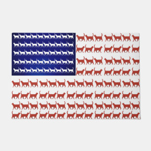 Cat Flag 4. Juli Patriotic American Kitty Fußmatte