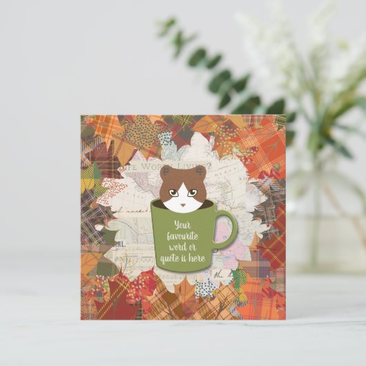 Cat Flat Flat Fall Break dank Karte (Stehend Vorderseite)