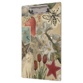 Cat Floral Collage Pattern – Cute Artistic Design Klemmbrett (Links)