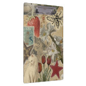 Cat Floral Collage Pattern – Cute Artistic Design Klemmbrett (Rechts)