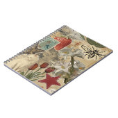 Cat Floral Collage Pattern – Cute Artistic Design Notizblock (Linke Seite)