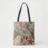 Cat Floral Collage Pattern – Cute Artistic Design Tasche (Vorderseite)