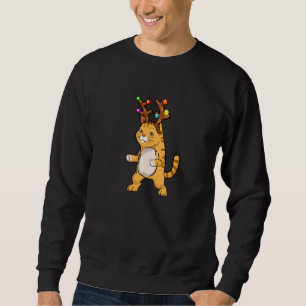 Cat Floss Dance Reindeer Antlers Headband Kitts Sweatshirt