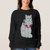 Cat Flower Kitten roses Cats Cute White Cat Sweatshirt (Vorderseite)