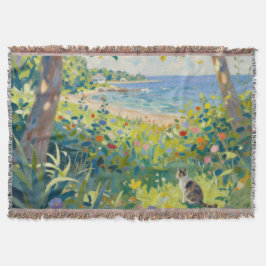 Cat Flowers And Sea Decke