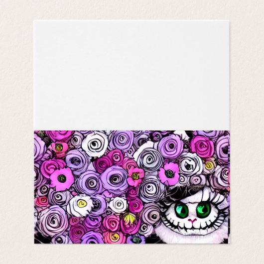 Cat Fluffy Furry Dreamy Graphic Visitenkarten (Außenseite Aufgefaltet)