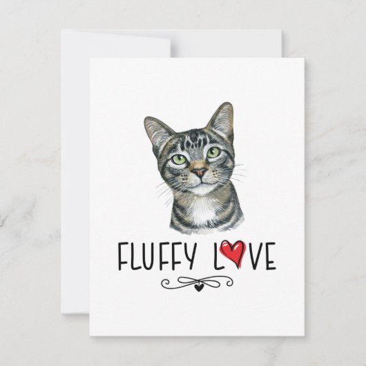 Cat Fluffy Liebe Kitty Meow Portrait (Vorderseite)