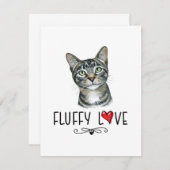Cat Fluffy Liebe Kitty Meow Portrait (Vorne/Hinten)