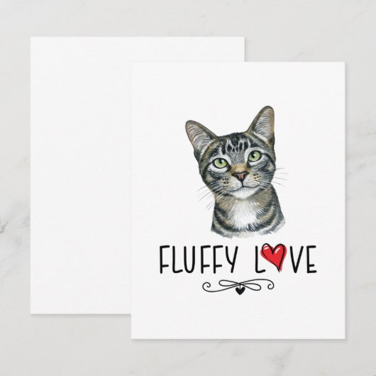 Cat Fluffy Liebe Kitty Meow Portrait (Vorne/Hinten)