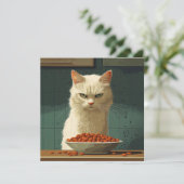 Cat Food Strike Einladung (Stehend Vorderseite)