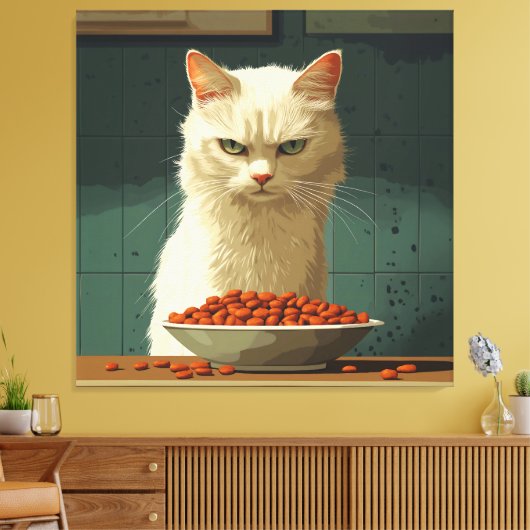 Cat Food Strike Leinwanddruck (Insitu (Wohnzimmer))