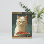 Cat Food Strike Postkarte (Stehend Vorderseite)