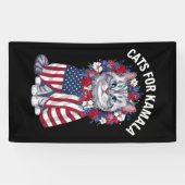Cat For Kamala Cat Blume American USA Flag 2024 Banner (Horizontal)