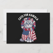 Cat For Kamala Cat Blume American USA Flag 2024 Einladung (Vorderseite)