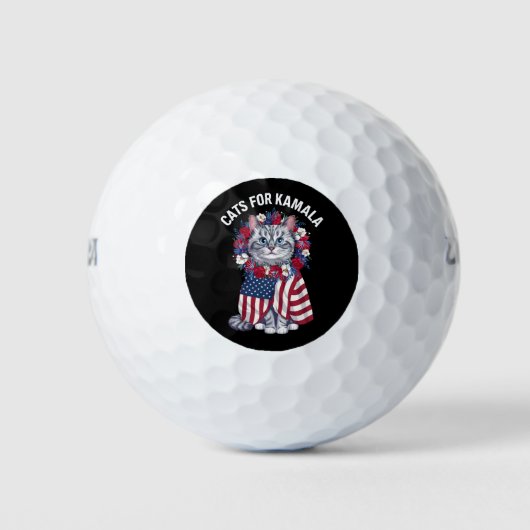 Cat For Kamala Cat Blume American USA Flag 2024 Golfball (Vorderseite)
