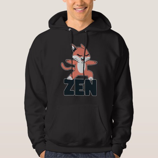 Cat for spiritual people who meditate Zen and yoga Hoodie (Vorderseite)