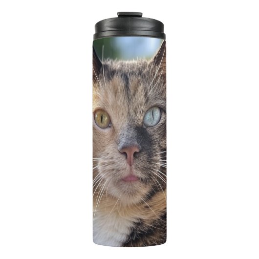 Cat-Foto anpassen hinzufügen Thermosbecher (Vorderseite)