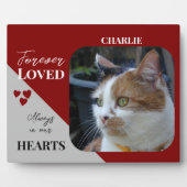 Cat Foto Beileid Keepake Pet Memorial Bordeaux Fotoplatte (Vorderseite)