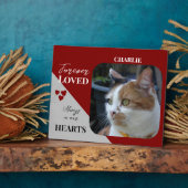 Cat Foto Beileid Keepake Pet Memorial Bordeaux Fotoplatte (Seite)