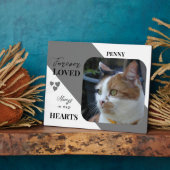 Cat Foto Beileid Keepake Pet Memorial grau Fotoplatte (Seite)