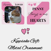 Cat Foto Beileid Keepake Pet Memorial Pink Ornament Aus Metall