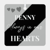 Cat Foto Beileid Keepake Pet Memorial Schwarz Ornament Aus Metall (Rückseite)