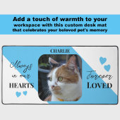 Cat Foto Beileid Pet Memorial Blau Schreibtischunterlage