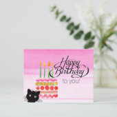 Cat Foto Bomb Happy Birthday Postcard Postkarte (Stehend Vorderseite)