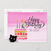 Cat Foto Bomb Happy Birthday Postcard Postkarte (Vorne/Hinten)