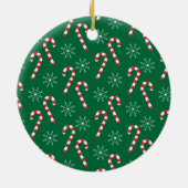 Cat Foto Candy Canes Rahmen Green Ornament (Hinten)