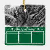 Cat Foto Collage Grüne Weihnachtsschmuck (Vorderseite)