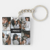 Cat Foto Collage Mit Monogramm Schlüsselanhänger (Rückseite)