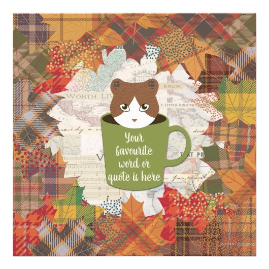 Cat-Foto-Erweiterung im Herbst Fotodruck (Vorne)