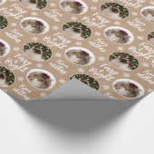 Cat Foto Fury & Bright Rustikale Weihnachten Geschenkpapier (Ecke)