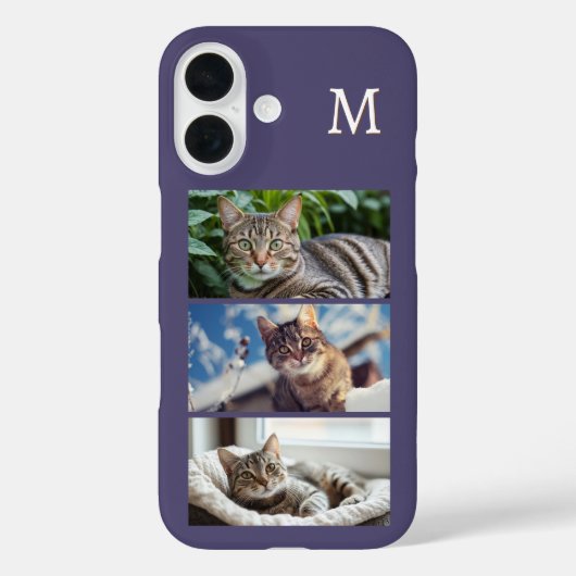 Cat Foto Gallery Pet Lover Violet Mit Monogramm Case-Mate iPhone Hülle (Rückseite)