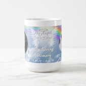 Cat Foto Memorial Angel Wings Halo und Rainbow Kaffeetasse (Mittel)