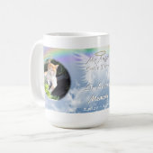 Cat Foto Memorial Angel Wings Halo und Rainbow Kaffeetasse (Vorderseite Links)