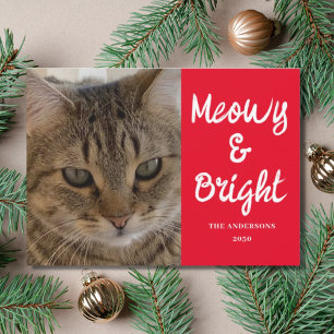 Cat Foto Meowy and Bright Christmas Feiertagskarte