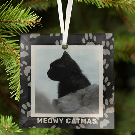Cat Foto Meowy Catmas Haustier Glas Ornament