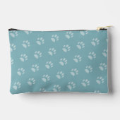 Cat Foto Name Monogram Aquamarin Paw Print Zubehörtasche (Rückseite)