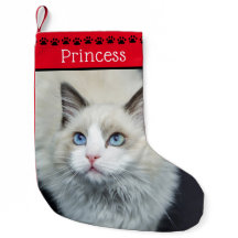 Cat Foto & Name | Red Black Paw Prints